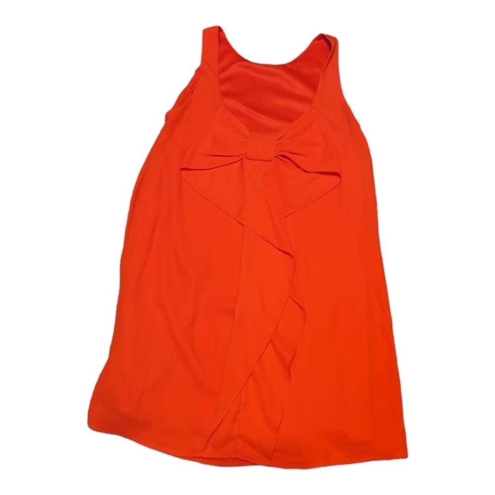Everly BRIGHT Red Dress w/ Bow BACK Ladies Small Dressy Tank Style WHIMSICAL